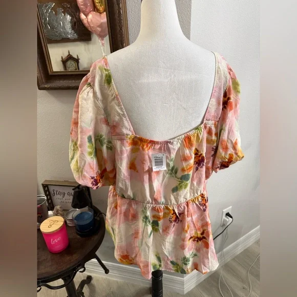 Torrid Multicolor Floral Button-Front Blouse - Picture 3 of 6